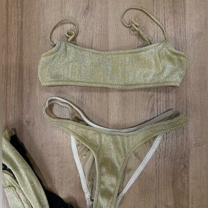 Gold Sparkly Triangl Bikini & Matching Fanny Pack